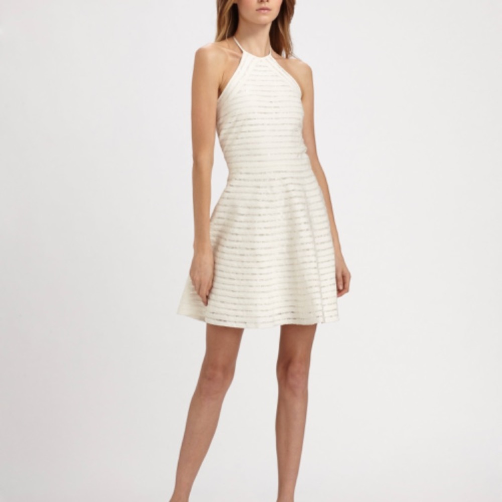 Parker White Karmen Silk Halter Dress